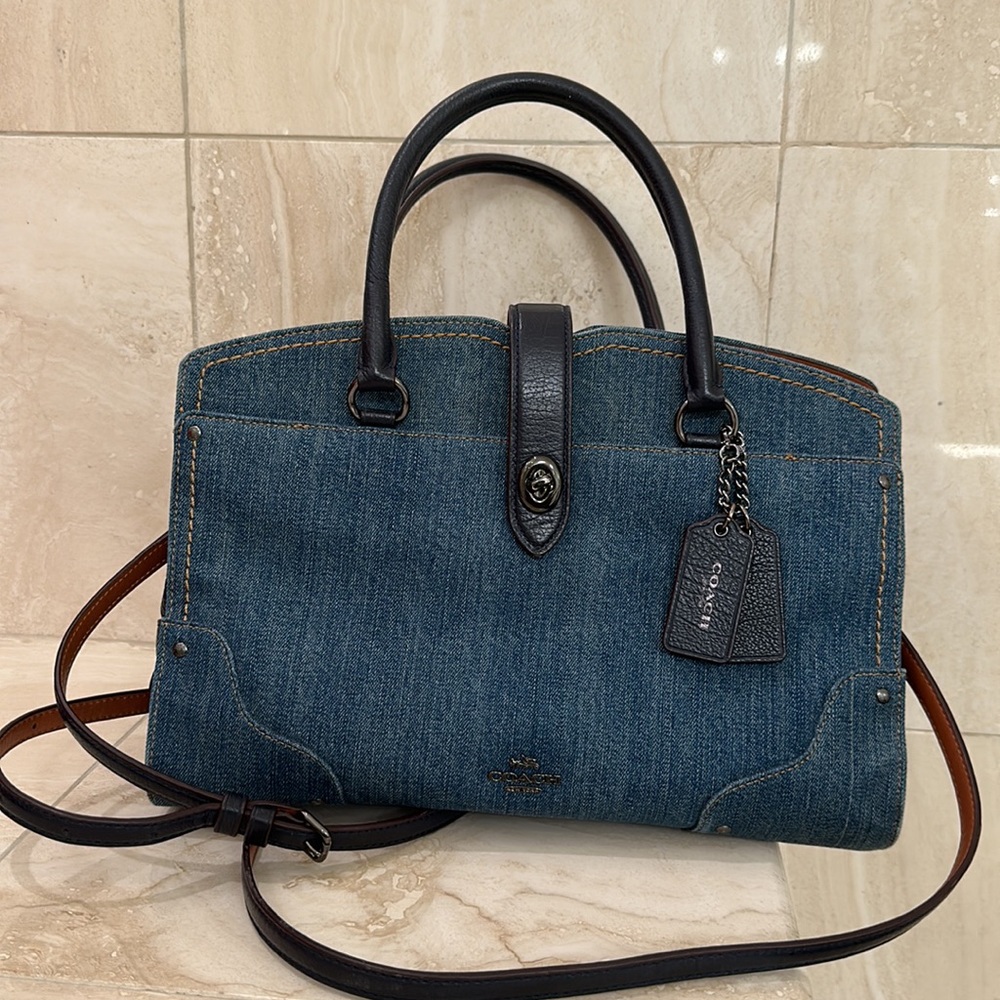 Coach Denim Blue and Black Crossbody Bag - Picture 8 of 8